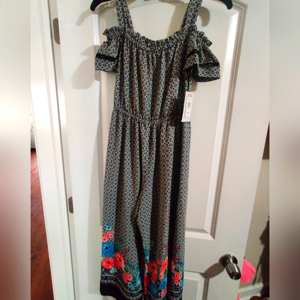 Girls S 12 Bonnie Jean Dressy Jumpsuit double sleeve (strap/drop sleeve/cold sh)